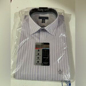 Alfani Men's Lavender and White Striped Dress Shirt